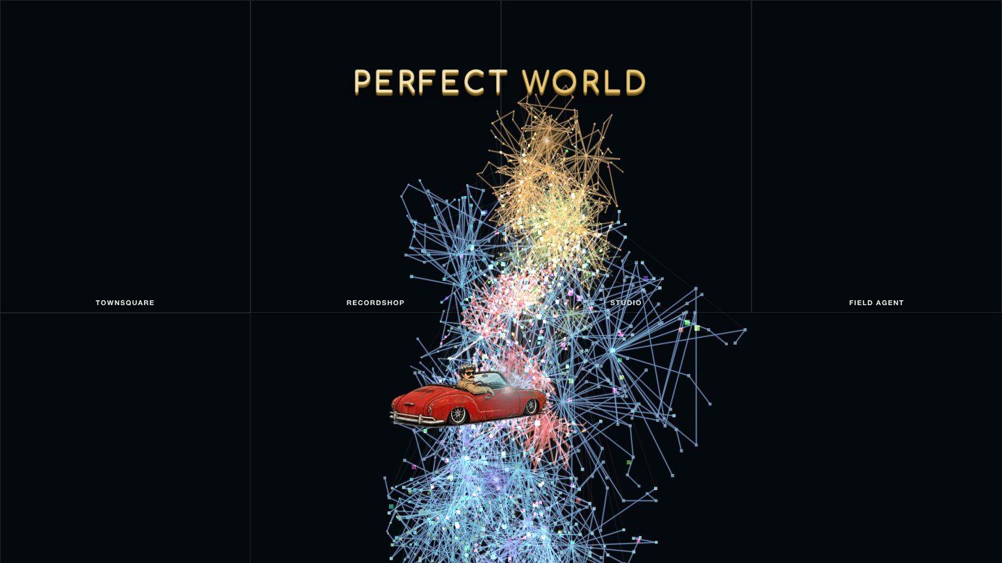 The Perfect World front door: a constellation of linked points under the Perfect World wordmark